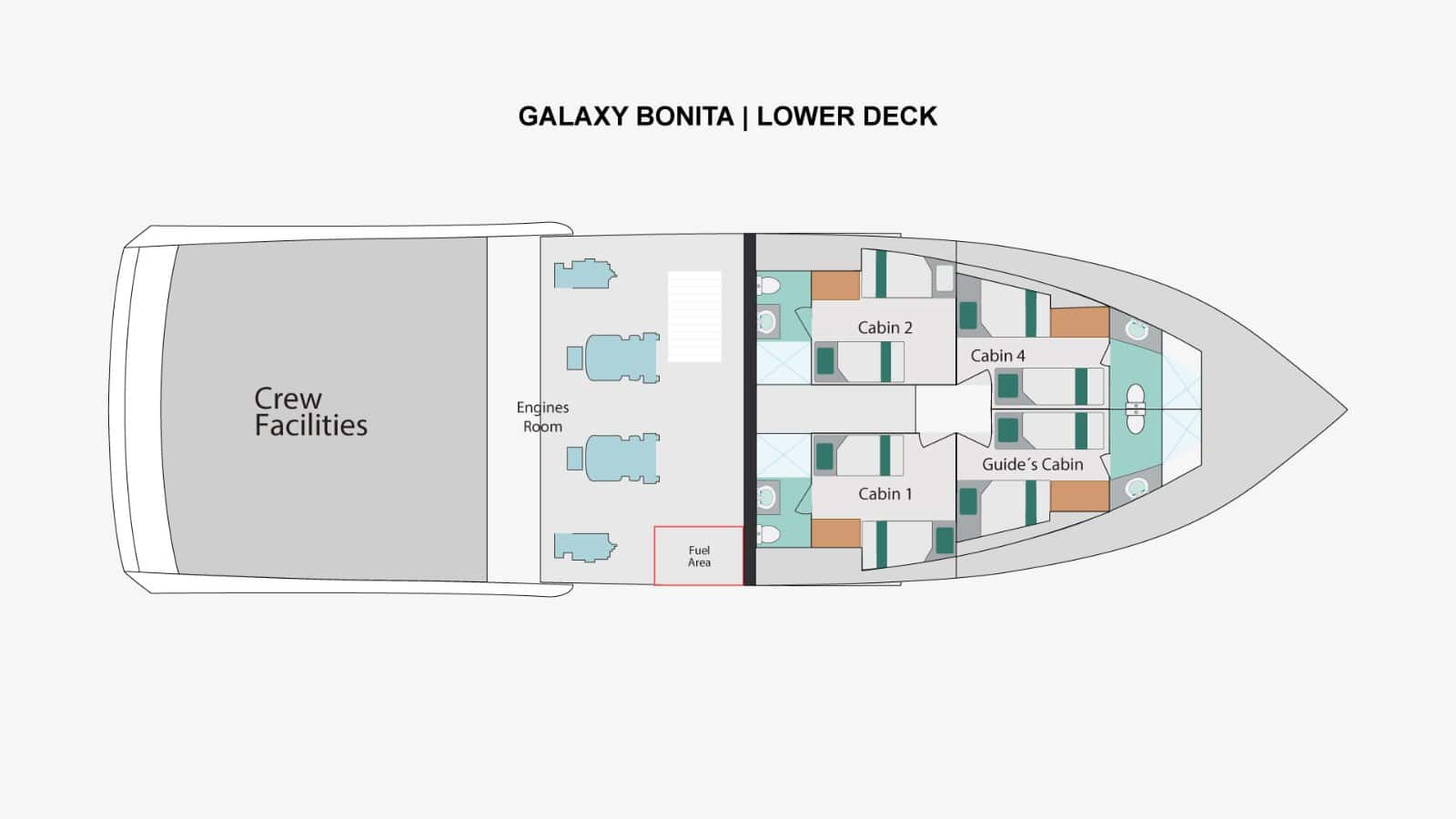 Deckplan Unterdeck Galaxy Bonita